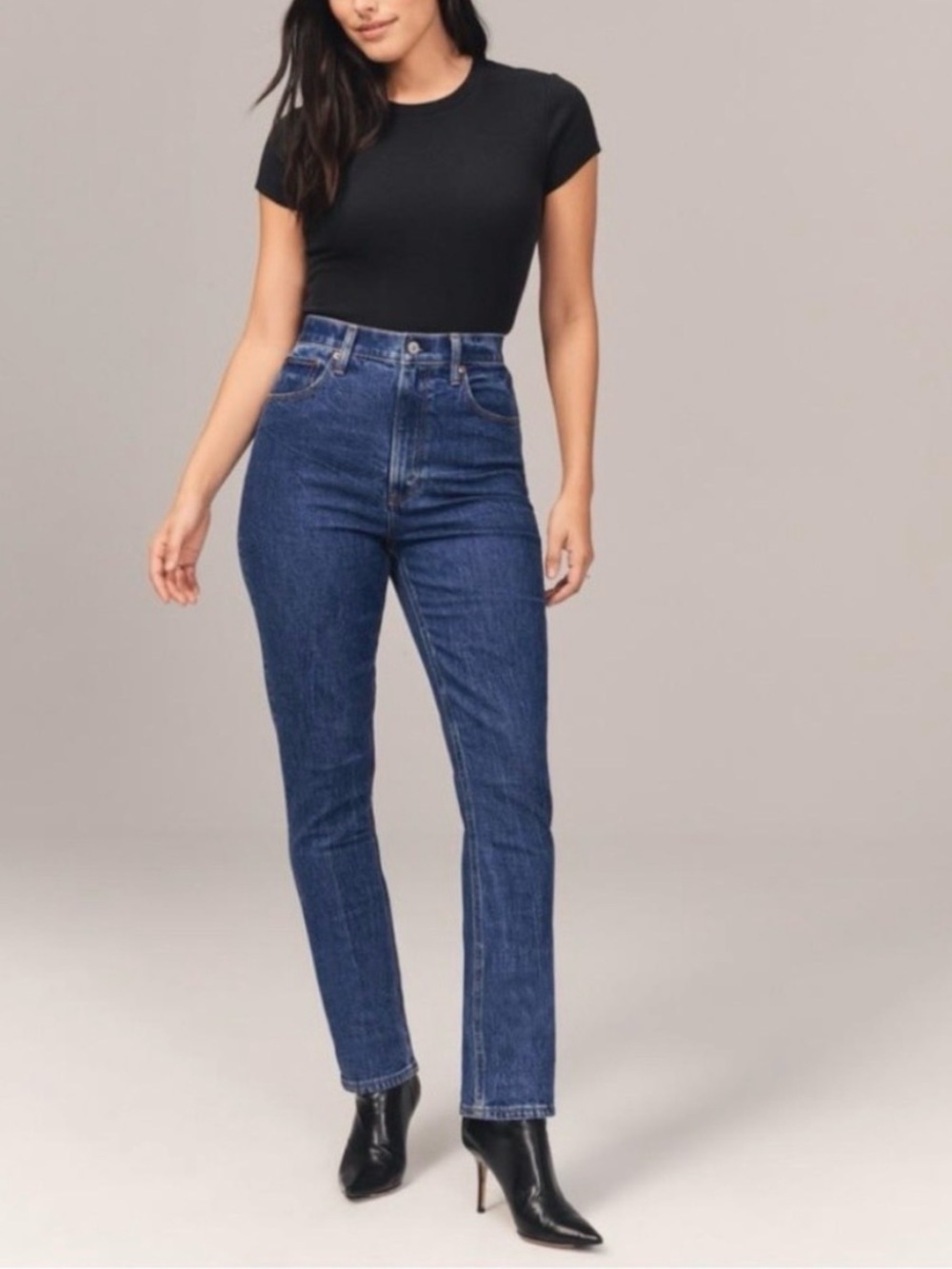 Abercrombie & Fitch High-Rise Curve Love Silm Straight Leg Women's Jeans